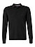Polo-Shirt, Baumwoll-Strick, schwarz - schwarz