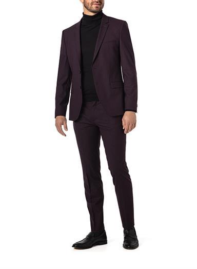 Anzug Arti-Hesten, Extra Slim Fit, Woll-Stretch, aubergine