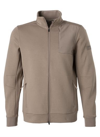 Sweatjacke, Baumwolle, beige meliert