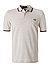 Polo-Shirt, Baumwoll-Piqué, beige meliert - beige-schwarz