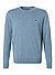 Pullover, Baumwolle, blau meliert - blau