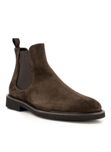 Chelsea Boots, Veloursleder, dunkelbraun
