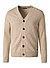 Cardigan, Baumwolle- Wolle, hellbraun-beige meliert - hellbraun