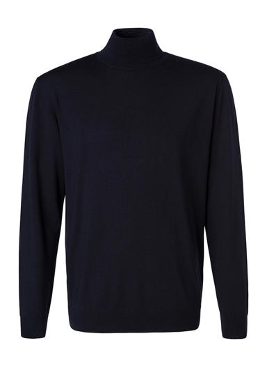 Rollkragenpullover, Merinowolle extrfein, navy