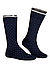 Socken, Baumwolle, navy-silbergrau gemustert - navy