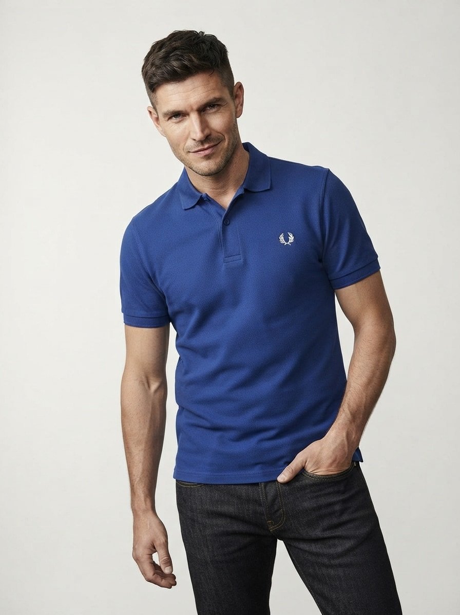 Polo-Shirt, Baumwoll-Piqué, royalblau