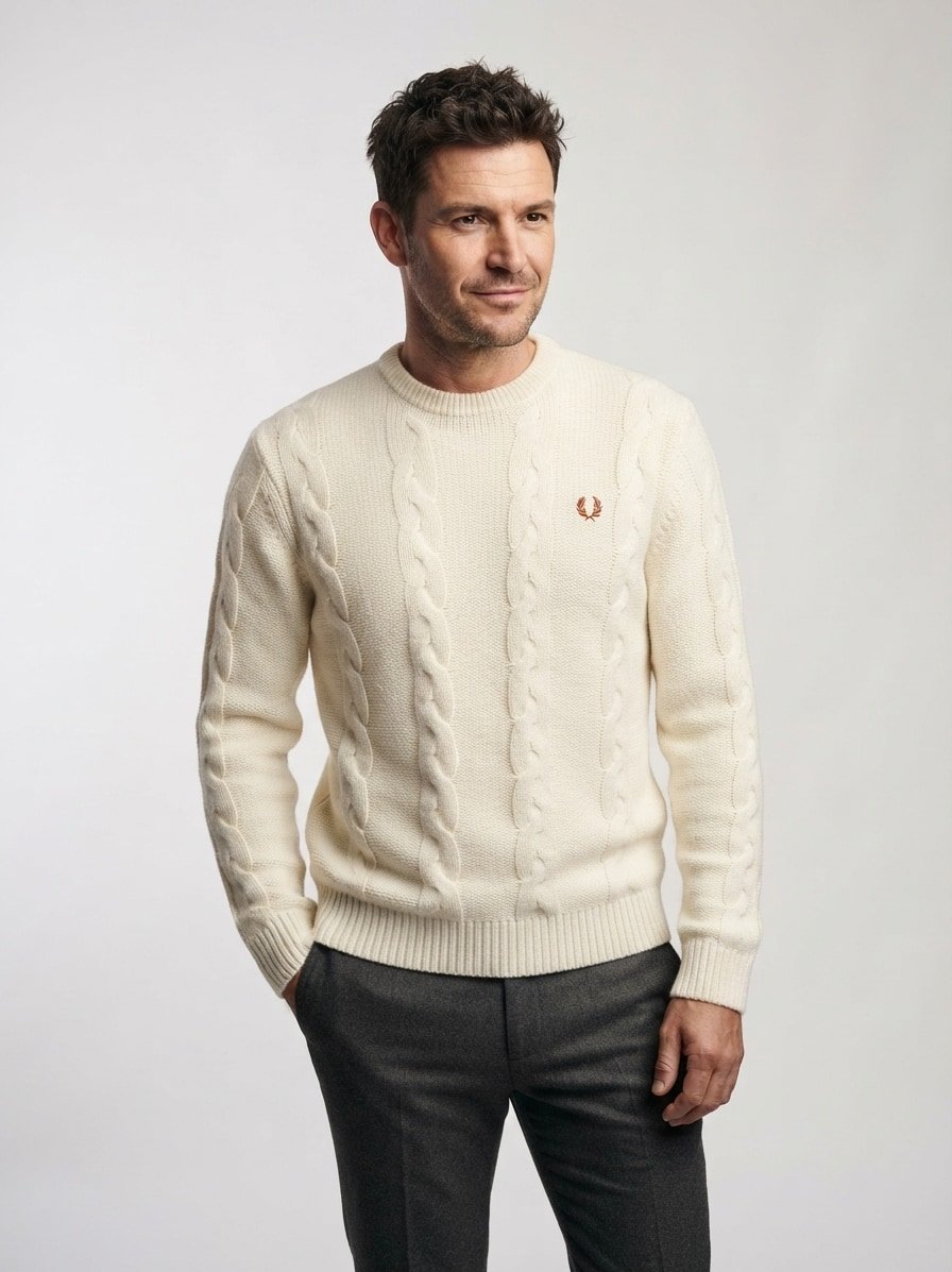 Pullover, Wolle, creme