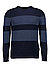 Pullover, Bio Baumwolle, blau gestreift - dunkelblau