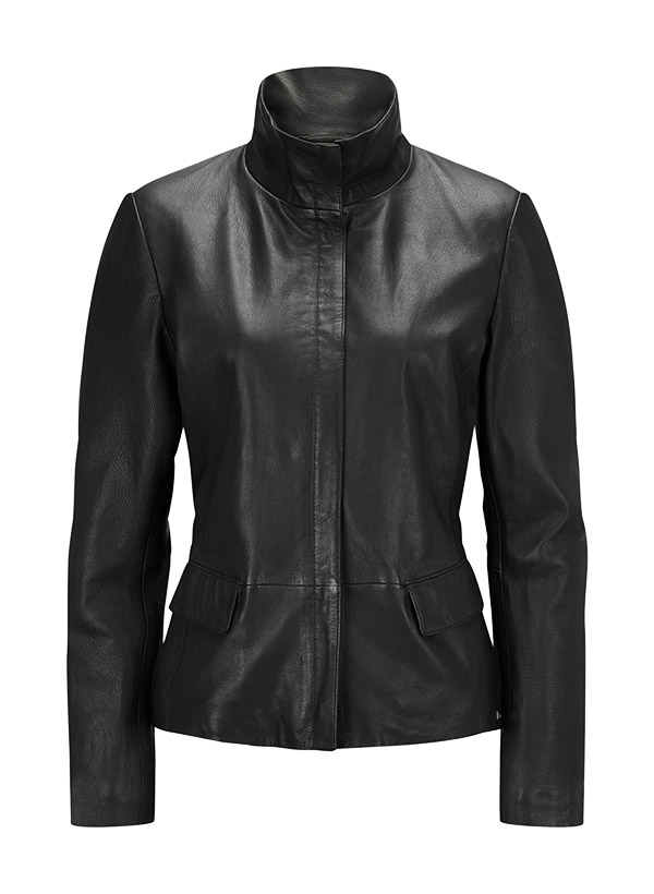MILESTONE Damen Jacke Kreta schwarz Leder unifarben