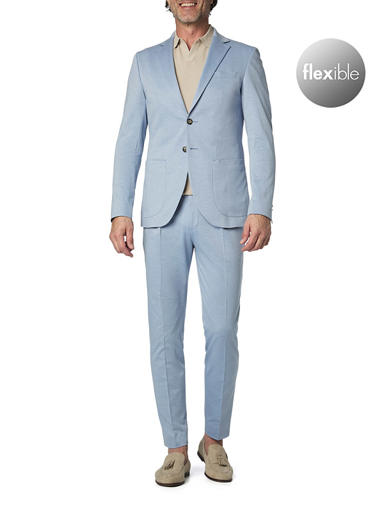 Anzug Dash-Bennet, Extra Slim Fit, Jersey halbgefüttert, himmelblau meliert
