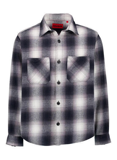 Overshirt, Relaxed Fit, Baumwolle, grau kariert