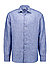 Hemd, Fitted Body, Reines Leinen, blau meliert - blau