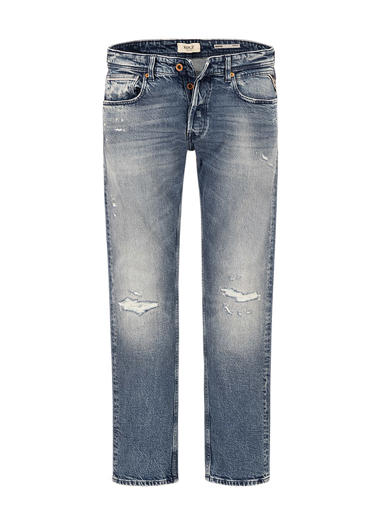 Jeans Grover, Straight Fit, Baumwoll-Stretch, cast indigo