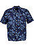 Kurzarmhemd, Regular Fit, Reines Leinen, blau floral - dunkelblau