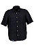 Kurzarmhemd, Regular Fit, Reines Leinen, schwarz - schwarz