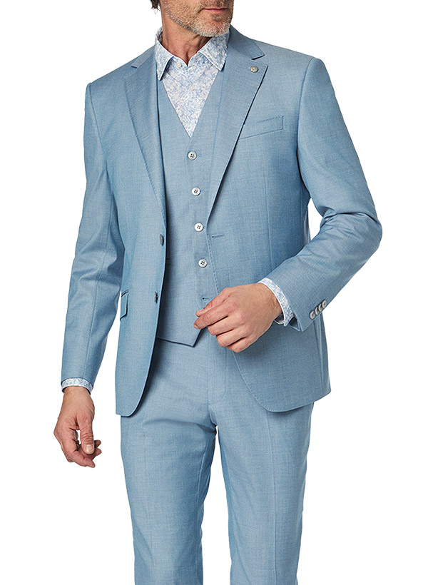 Sakko, Modern Fit, Performance-Stretch, hellblau meliert
