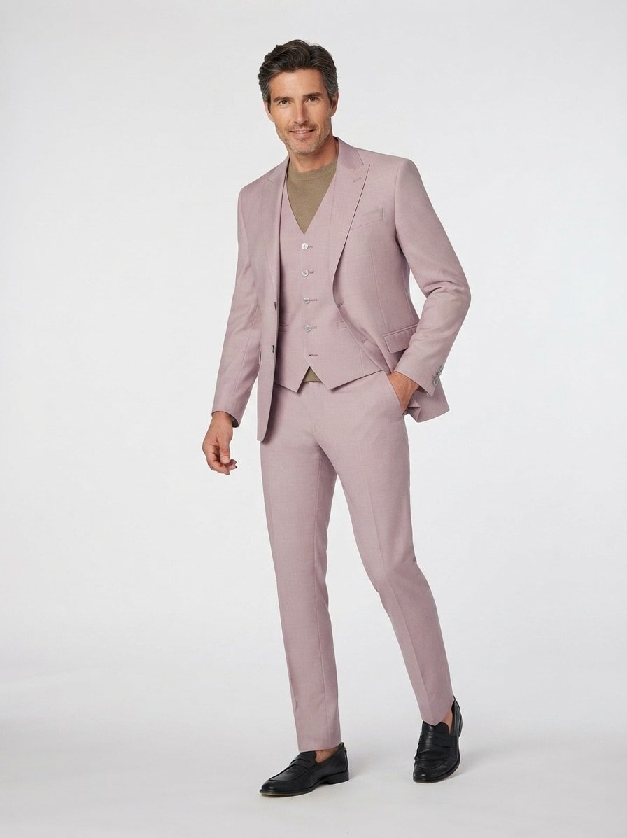 Hose, Modern Fit, Performance-Stretch, rosa meliert