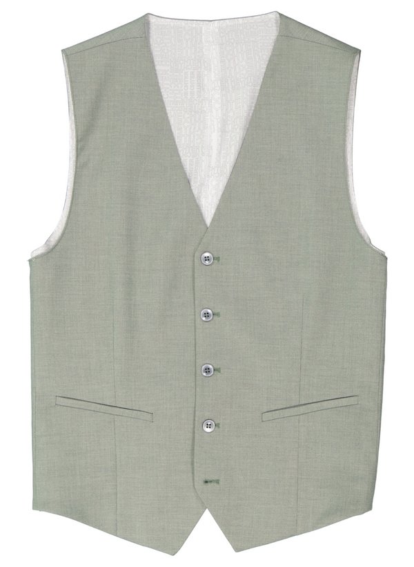 Weste, Modern Fit, Performance-Stretch, mintgrün meliert