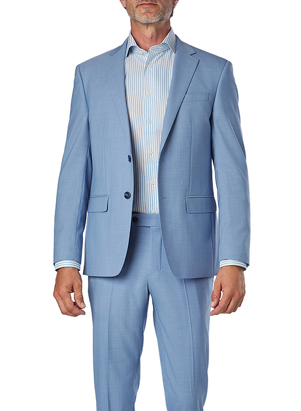 Sakko, Modern Fit, Schurwoll-Stretch, blau meliert