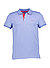 Polo-Shirt Krew, Baumwoll-Piqué, azurblau - azurblau