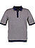 Polo-Shirt Ciflavin, Baumwoll-Strick, nachtblau-beige gemustert - nachtblau