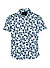 Kurzarmhemd, Jersey, navy floral - grün-blau