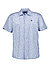 Kurzarmhemd, Leinen-Baumwolle, hellblau floral - hellblau