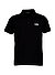 Polo-Shirt, Baumwoll-Jersey, schwarz-silber - schwarz-silber