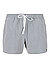 Badeshorts, Baumwoll-Stretch schnelltocknend, graphit-weiß gestreift - weiß-graphit