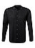 Hemd vL-Safino, Schurwoll-Strick, schwarz - schwarz