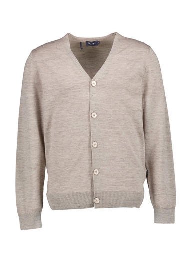 Cardigan, Merinowolle-Leinen, taupe