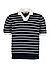 Polo-Shirt, Bio Baumwoll-Strick, ecru-schwarz gestreift - ecru-navy