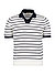 Polo-Shirt, Bio Baumwoll-Strick, schwarz-ecru gestreift - navy-ecru