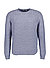 Pullover, Leinen-Baumwoll Strick, blau meliert - blau