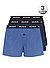 Boxershorts, Baumwolle, blau-schwarz - schwarz-dunkelblau-blau