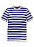 T-Shirt, Regular Fit, Baumwolle, royalblau gestreift - royalblau