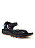 Sandalen, Textil, schwarz-petrol - caviar-larkspur
