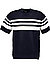 T-Shirt Ander, Strick, nachtblau gestreift - nachtblau