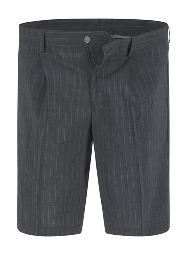 Shorts Kory, Relaxed Fit, Schurwolle, grau gestreift