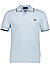 Polo-Shirt, Baumwoll-Piqué, hellblau - hellblau-weiß-dunkelblau