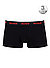 Trunks, Baumwoll-Stretch, schwarz - schwarz-rot