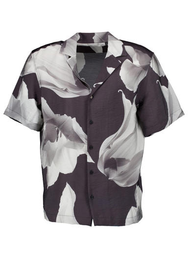 Kurzarmhemd Cliro, Modal, navy gemustert