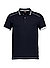 Polo-Shirt, Baumwoll-Piqué, schwarz - dunkelblau