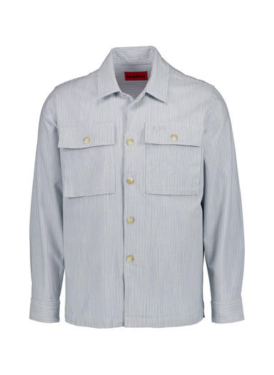 Hemd Egalo,Oversized Fit, Baumwolle, blau-weiß gestreift