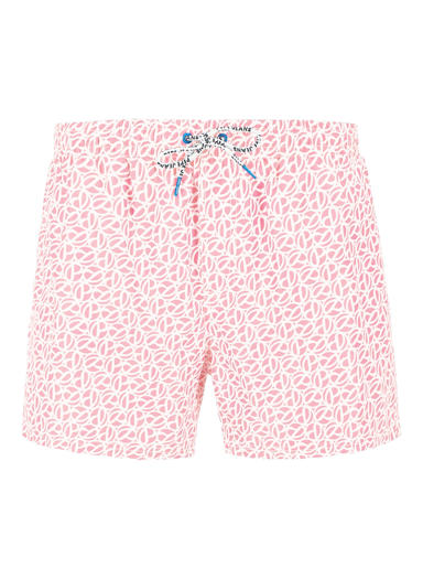 Badeshorts, Mikrofaser, pink-weiß gemustert