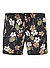 Badeshorts, Mikrofaser, schwarz floral - schwarz