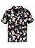 Beachhemd, Relaxed Fit, Mikrofaser, schwarz floral - schwarz