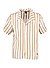 Beachhemd, Relaxed Fit, Mikrofaser, weiß-braun gestreift - weiß-braun