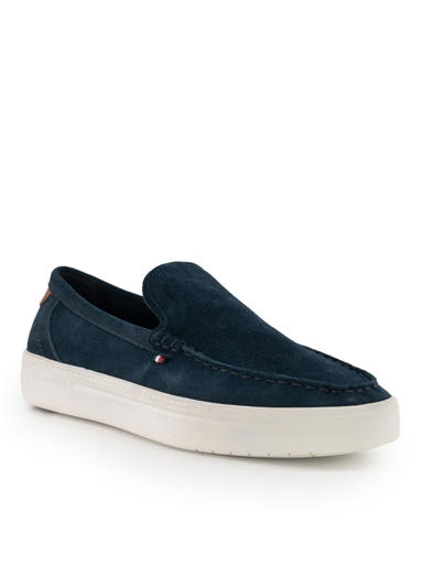 Slipper, Veoursleder, nachtblau