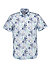 Kurzarmhemd, Body Fit, Baumwolle, bleu floral - bleu
